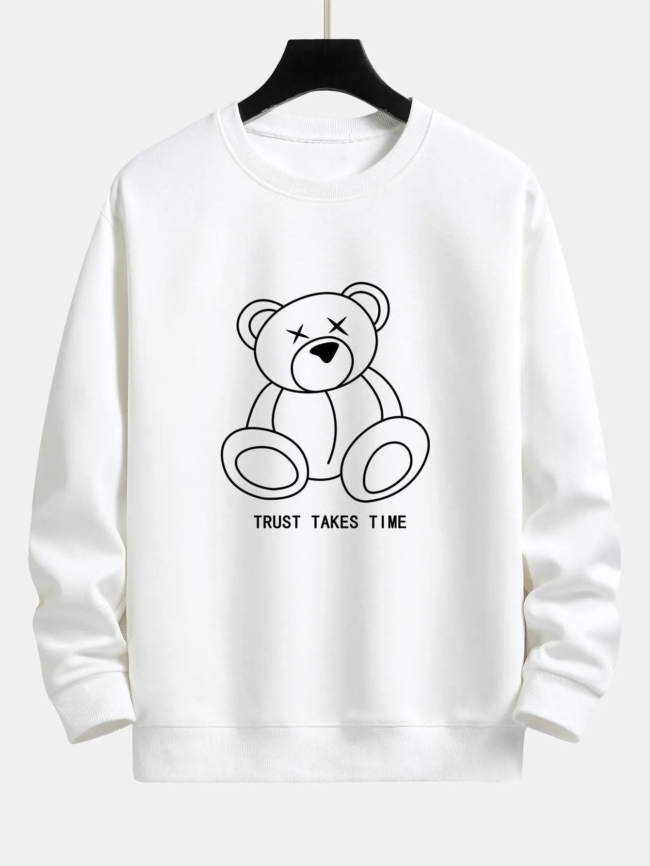 Simple Bear Print Relax Fit Sweatshirt sold by Hoooyi product image thumbnail 3