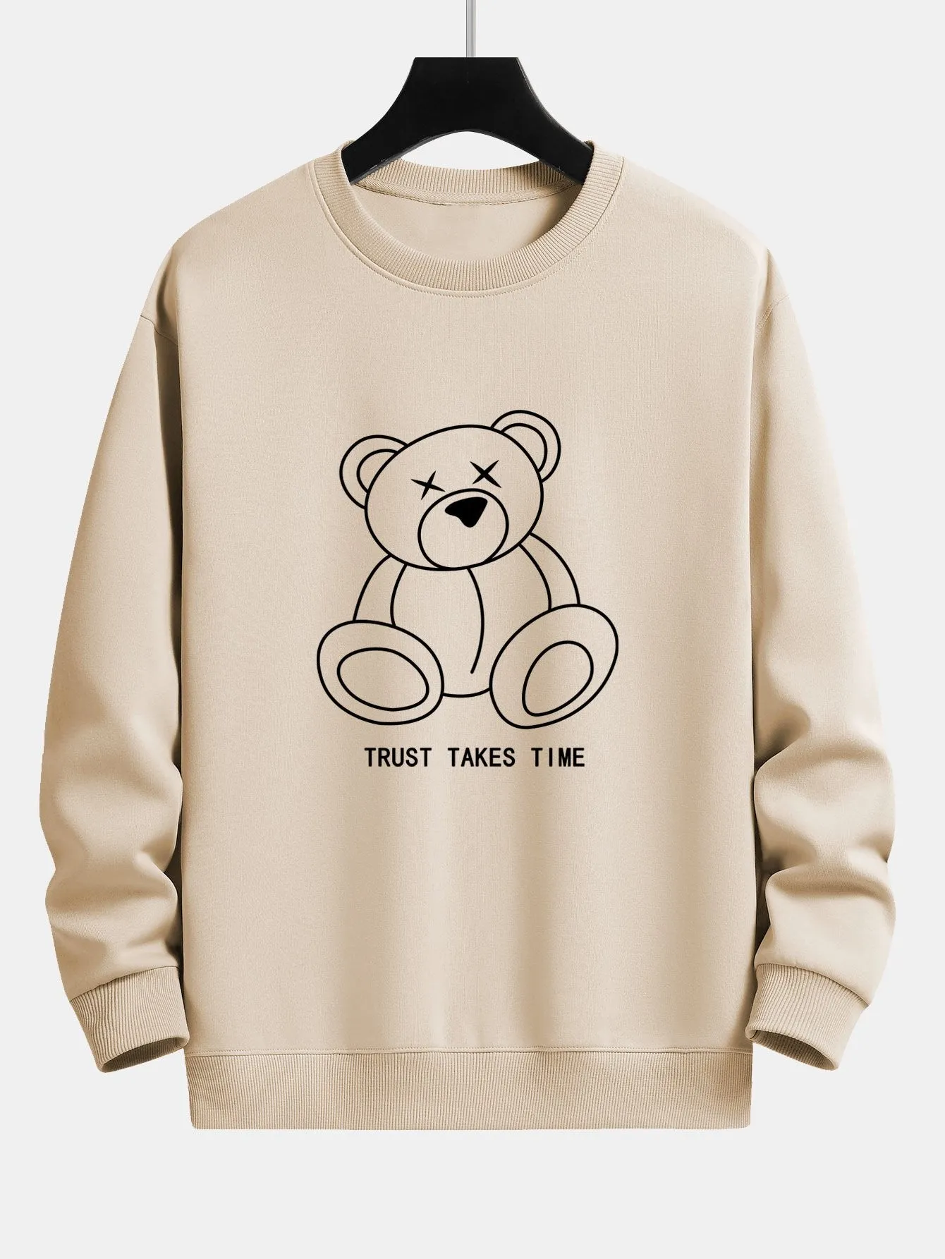 Simple Bear Print Relax Fit Sweatshirt sold by Hoooyi product image thumbnail 4