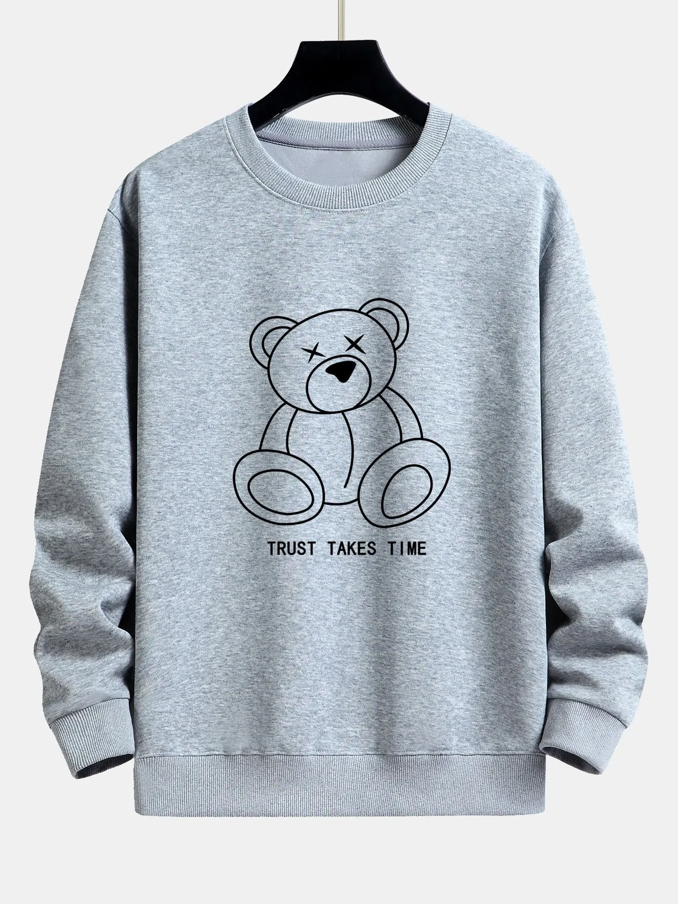 Simple Bear Print Relax Fit Sweatshirt sold by Hoooyi product image thumbnail 5