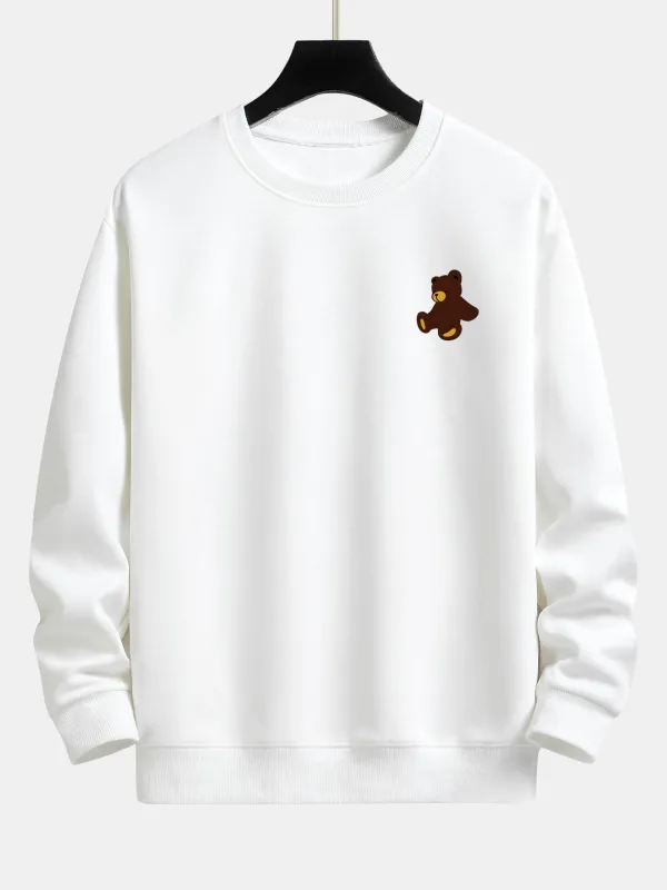 Teddy Bear Print Relax Fit Sweatshirt sold by Hoooyi