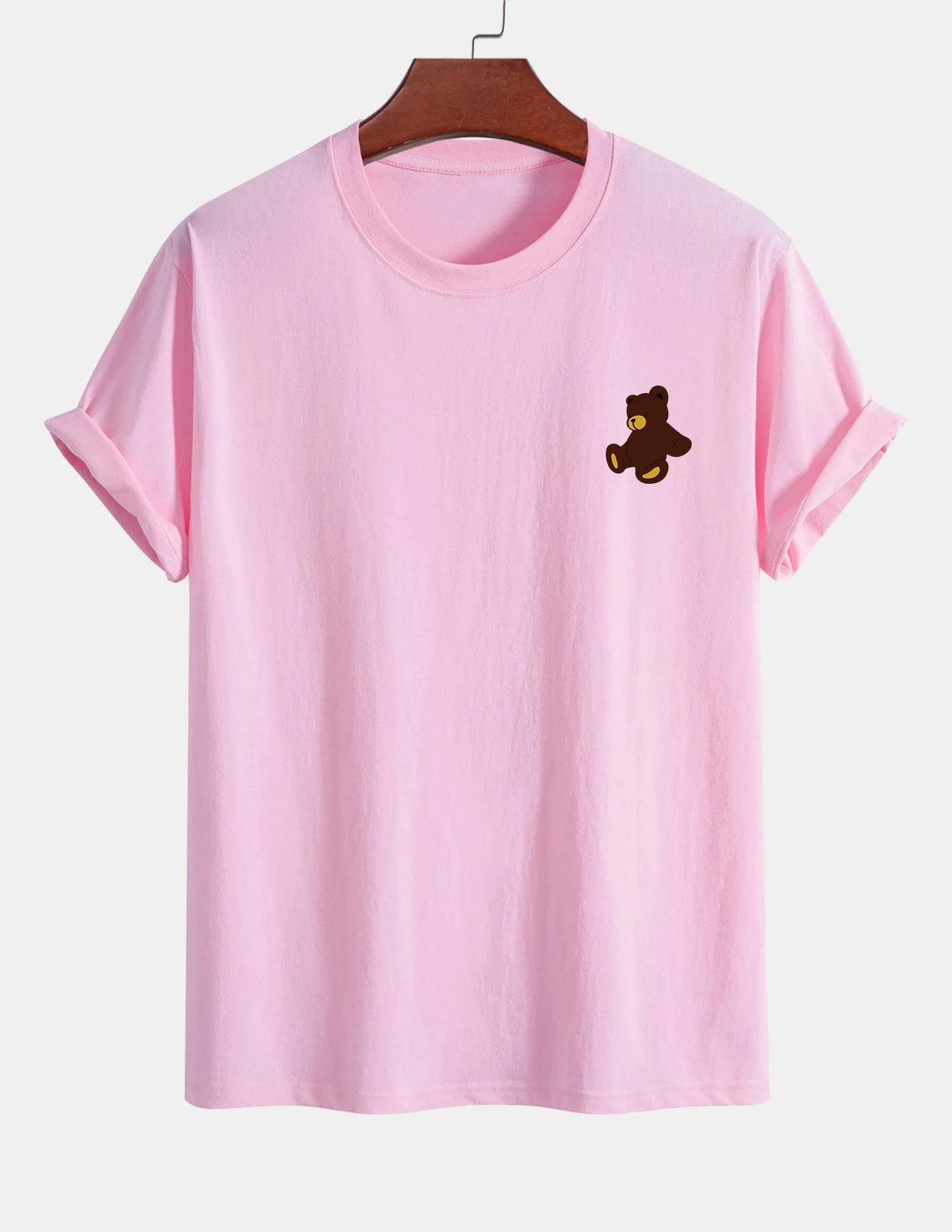 Regular Fit Teddy Bear Print Cotton T-Shirt sold by Hoooyi product image thumbnail 3
