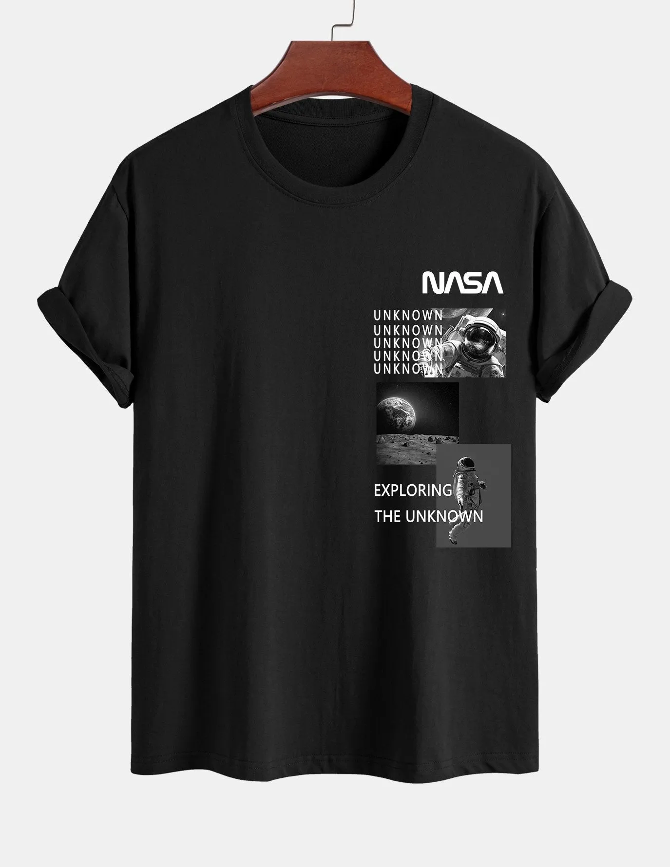 Regular Fit NASA Moon Landing Print Cotton T-Shirt sold by Hoooyi product image thumbnail 2