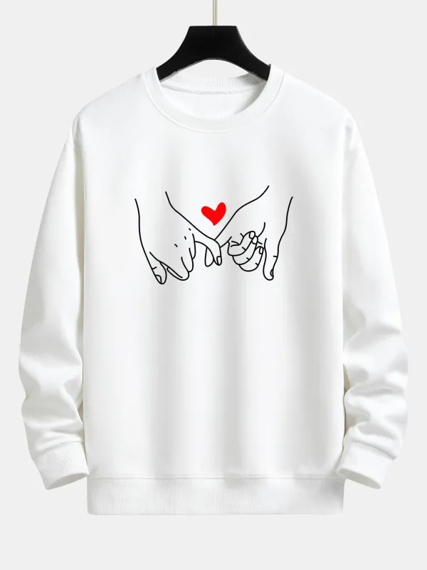 Pinky Swear Print Relax Fit Sweatshirt sold by Hoooyi