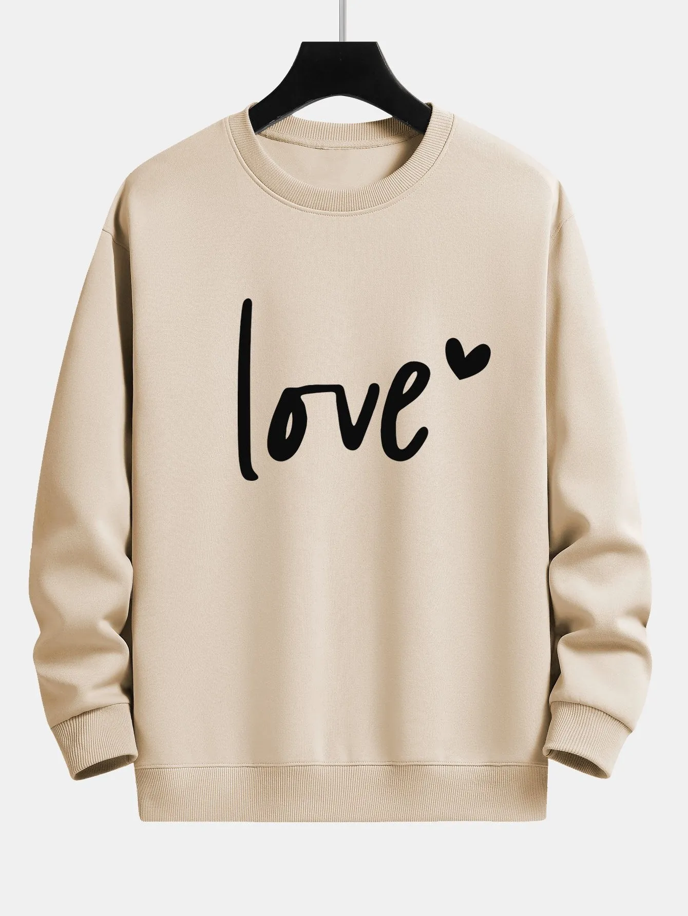 Love Print Relax Fit Sweatshirt sold by Hoooyi product image thumbnail 5