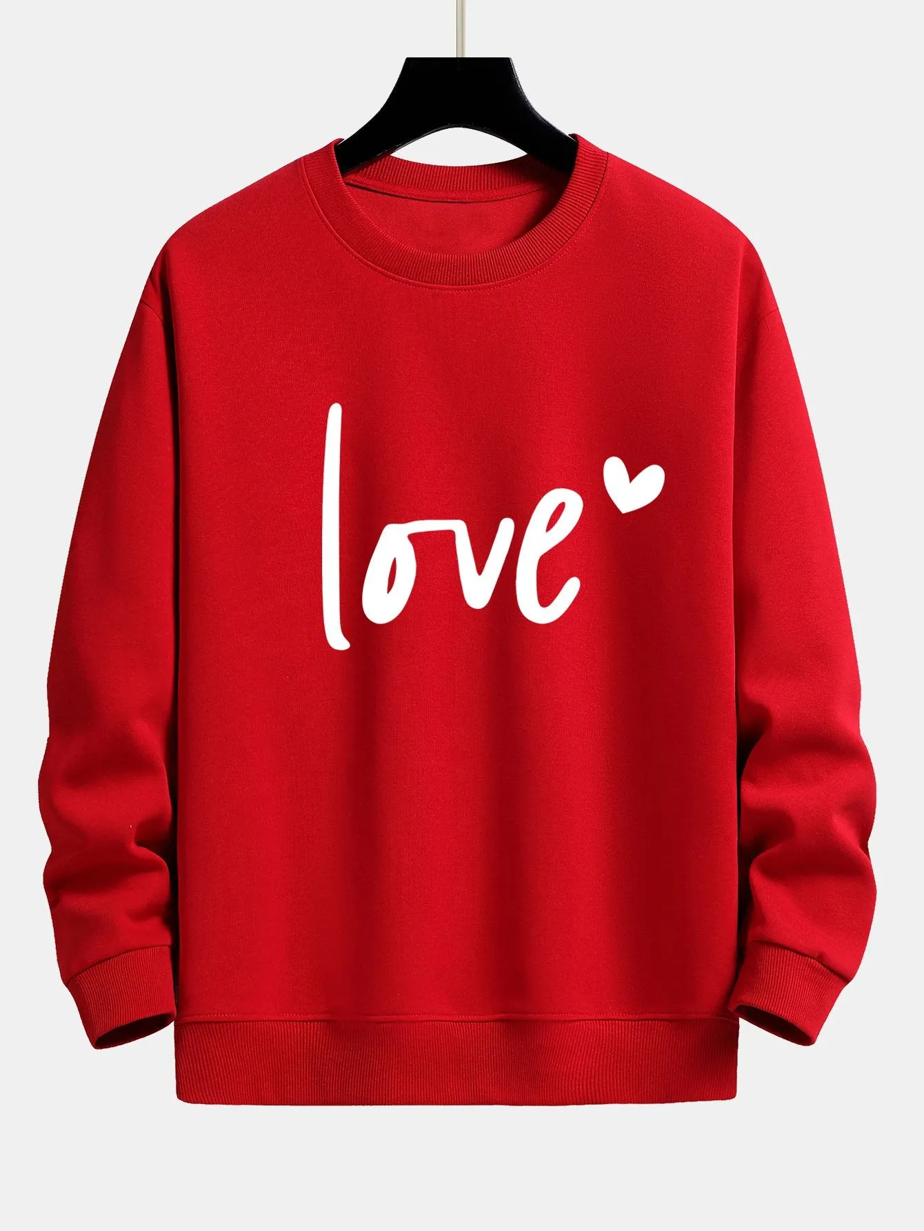 Love Print Relax Fit Sweatshirt sold by Hoooyi