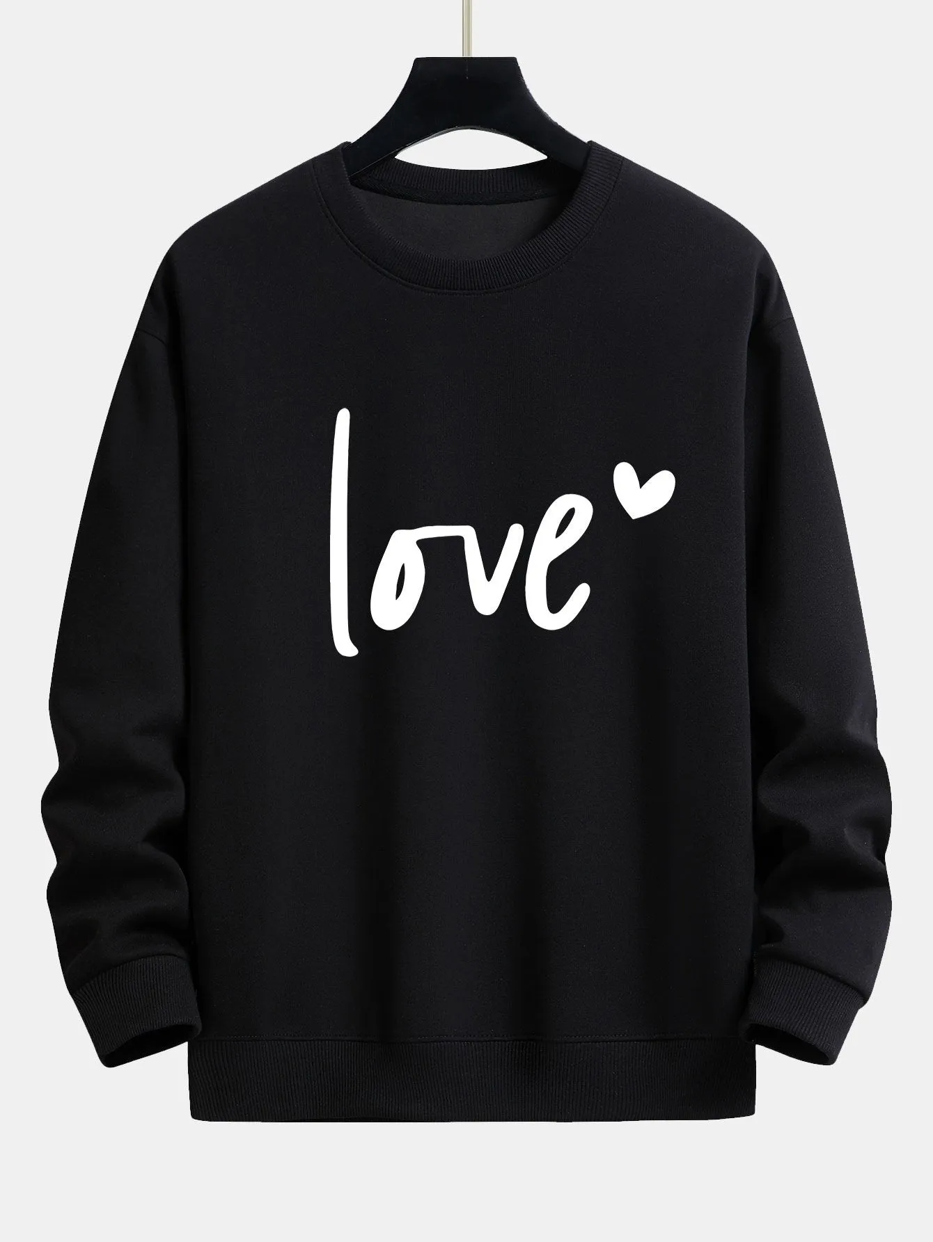 Love Print Relax Fit Sweatshirt sold by Hoooyi product image thumbnail 3