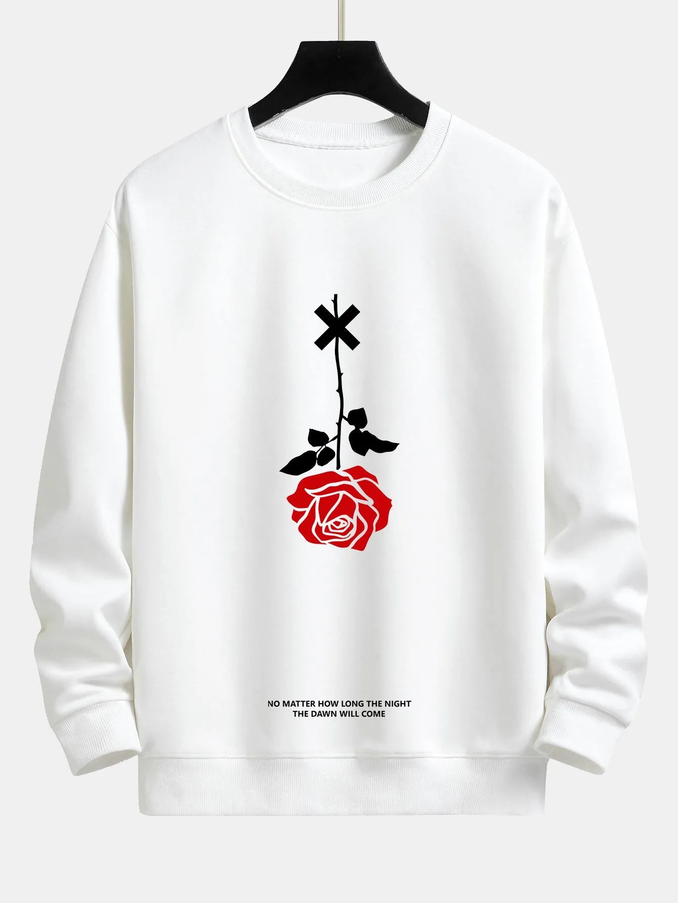 Inverted Rose Slogan Print Relax Fit Sweatshirt sold by Hoooyi product image thumbnail 3
