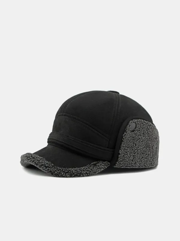 Faux Suede Earflaps Warm Baseball Cap sold by Hoooyi