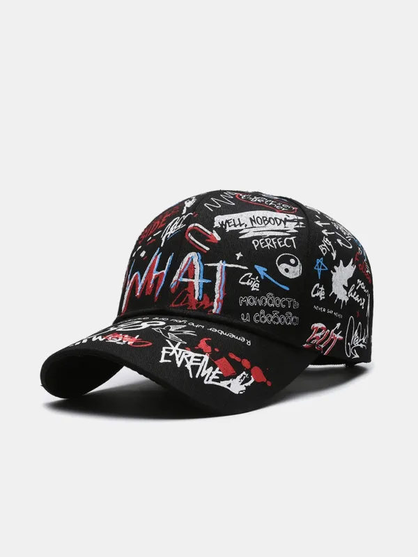 Hip Hop Graffiti Slogan Pattern Baseball Cap sold by Hoooyi
