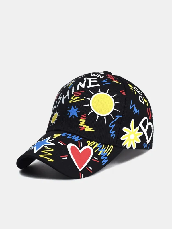 Hip Hop Graffiti Sun Slogan Pattern Baseball Cap sold by Hoooyi