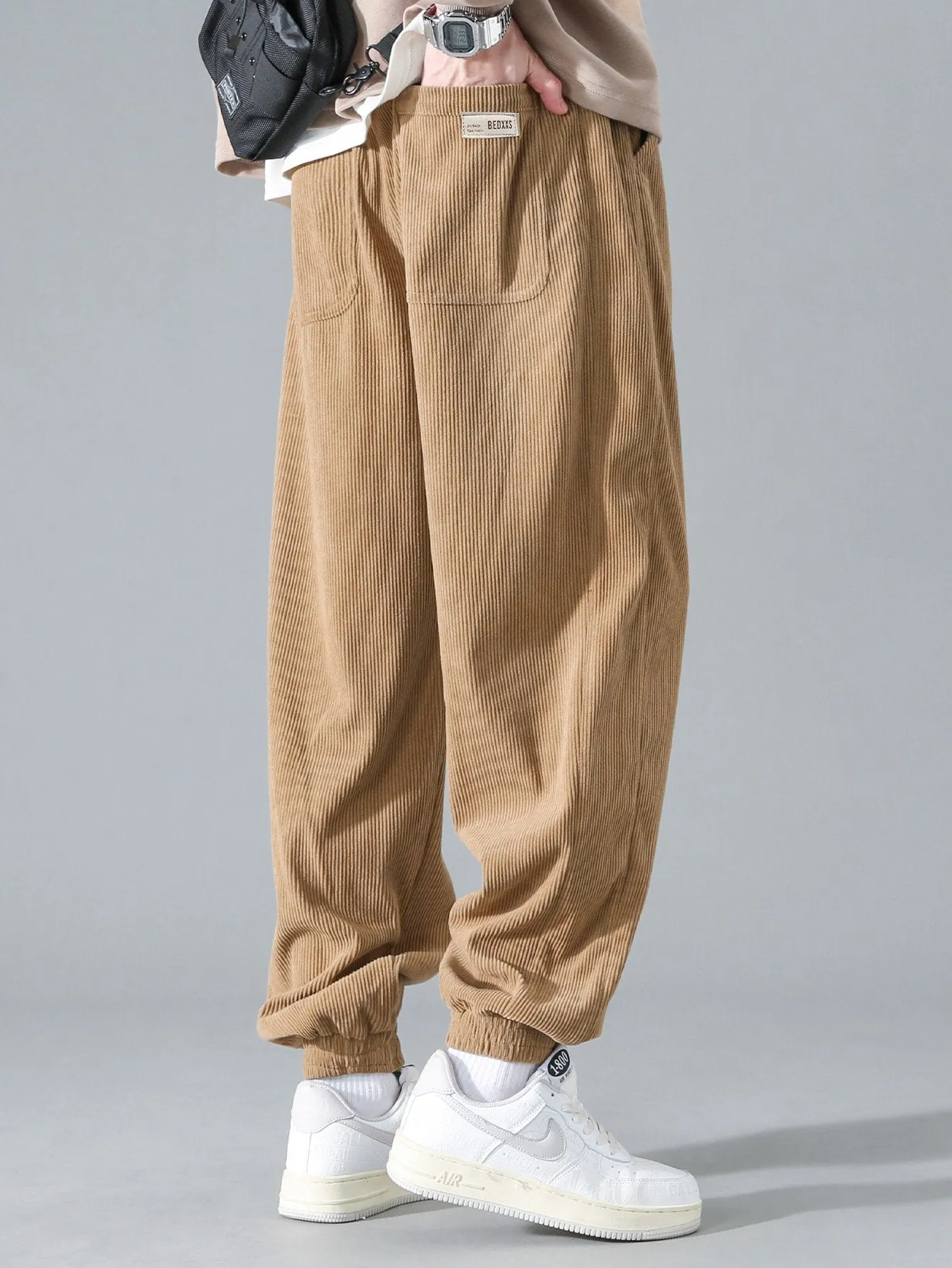 Drawstring Corduroy Jogging Pants sold by Hoooyi product image thumbnail 2