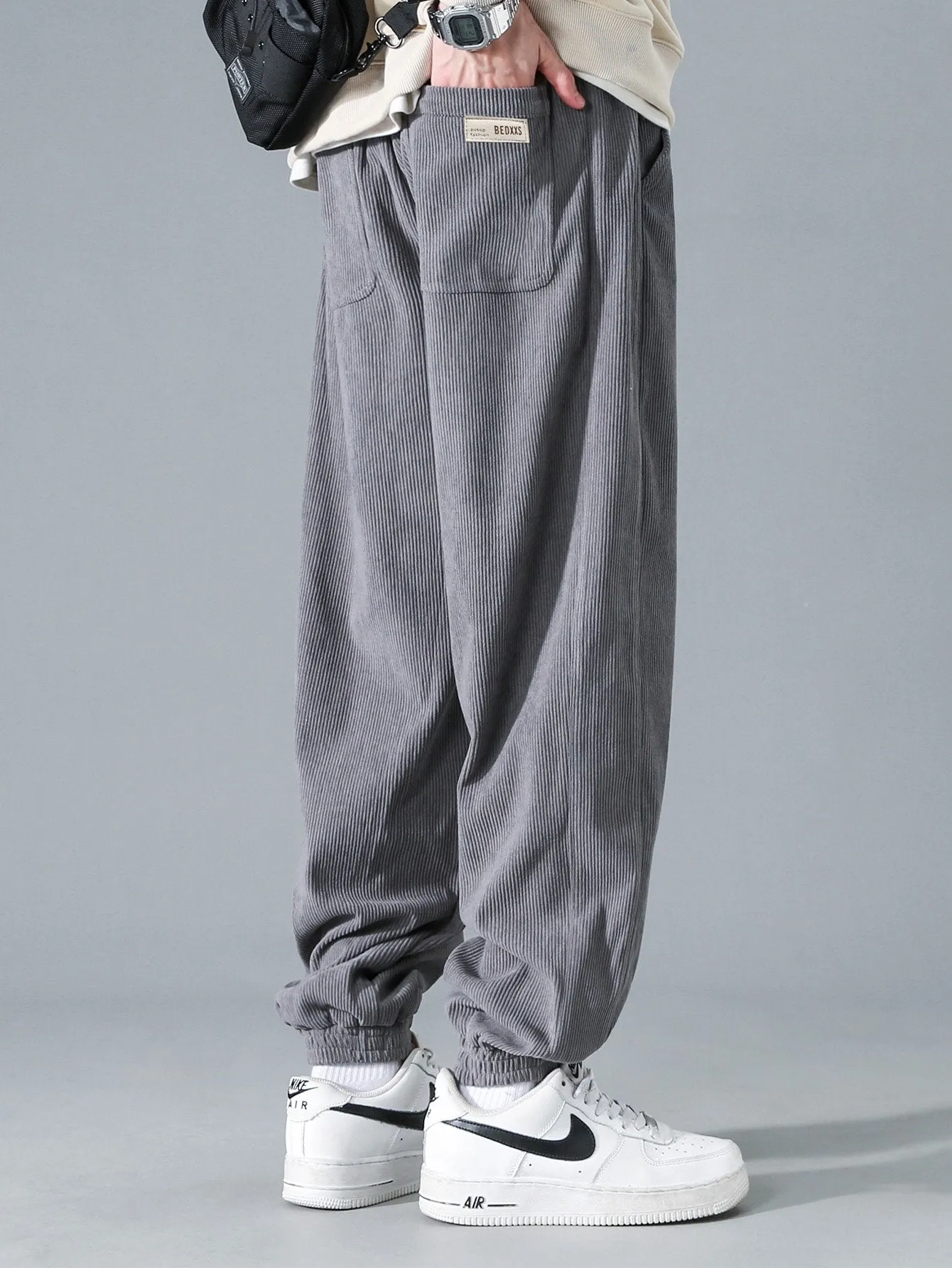 Drawstring Corduroy Jogging Pants sold by Hoooyi product image thumbnail 5
