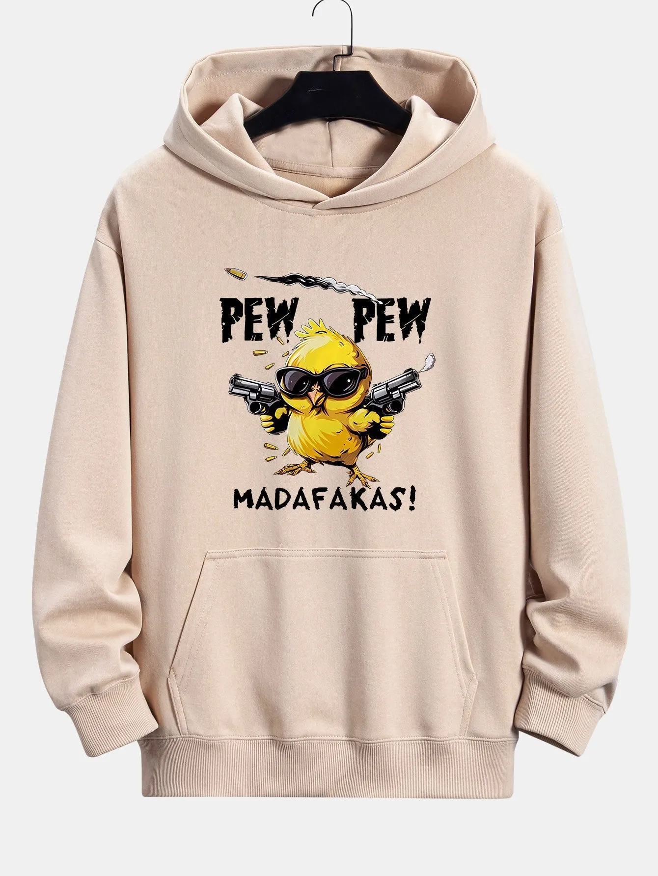 PEW PEW MADAFAKAS Chicken Print Relax Fit Hoodie sold by Hoooyi product image thumbnail 2