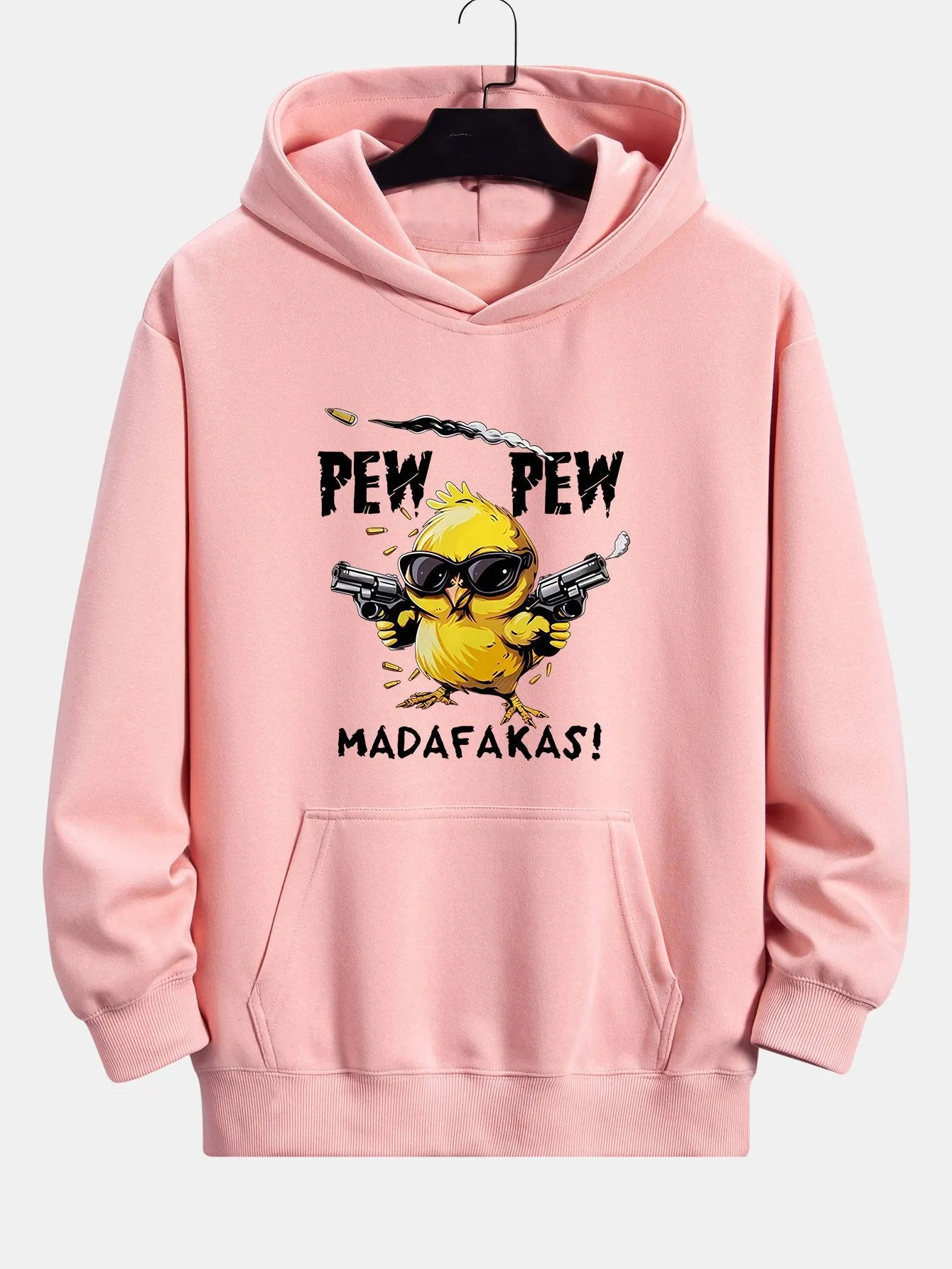 PEW PEW MADAFAKAS Chicken Print Relax Fit Hoodie sold by Hoooyi product image thumbnail 4