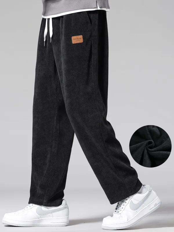 Polar Fleece Lined Straight Leg Corduroy Pants sold by Hoooyi