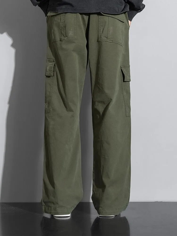Straight Leg Cotton Cargo Pants sold by Hoooyi product image thumbnail 3