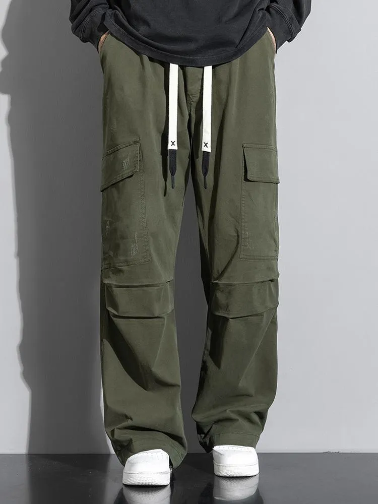 Straight Leg Cotton Cargo Pants sold by Hoooyi product image thumbnail 2