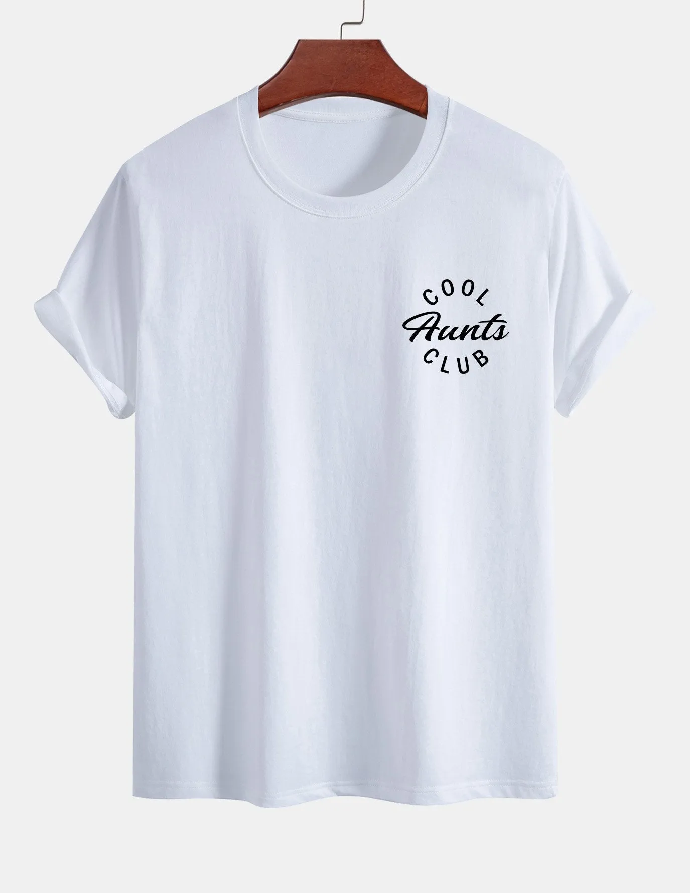 Regular Fit Cool Aunts Club Print Cotton T-Shirt sold by Hoooyi product image thumbnail 3