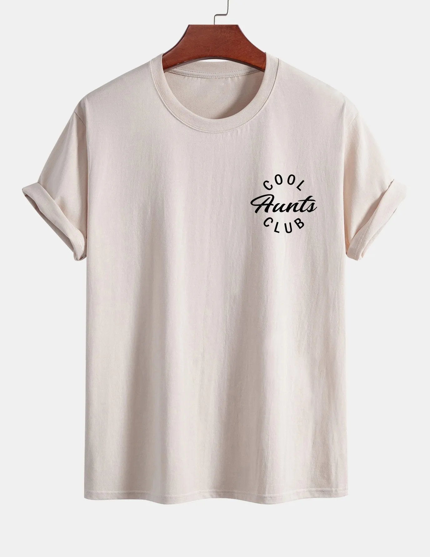 Regular Fit Cool Aunts Club Print Cotton T-Shirt sold by Hoooyi