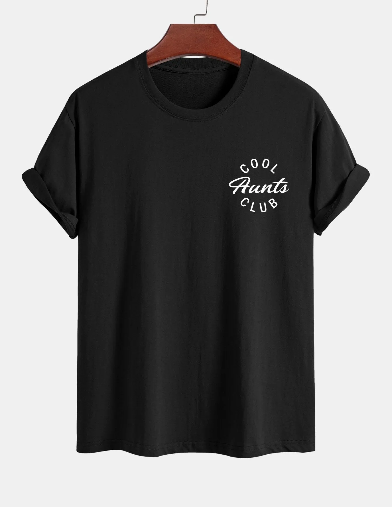 Regular Fit Cool Aunts Club Print Cotton T-Shirt sold by Hoooyi product image thumbnail 4