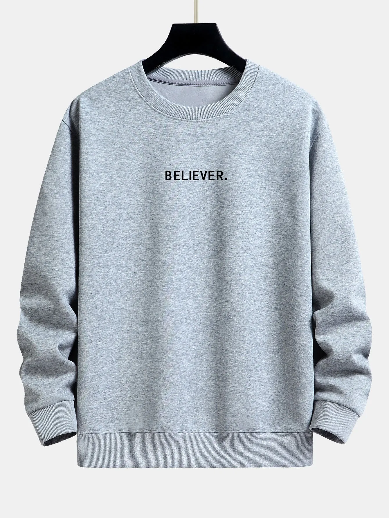 Believer Print Relax Fit Sweatshirt sold by Hoooyi product image thumbnail 4