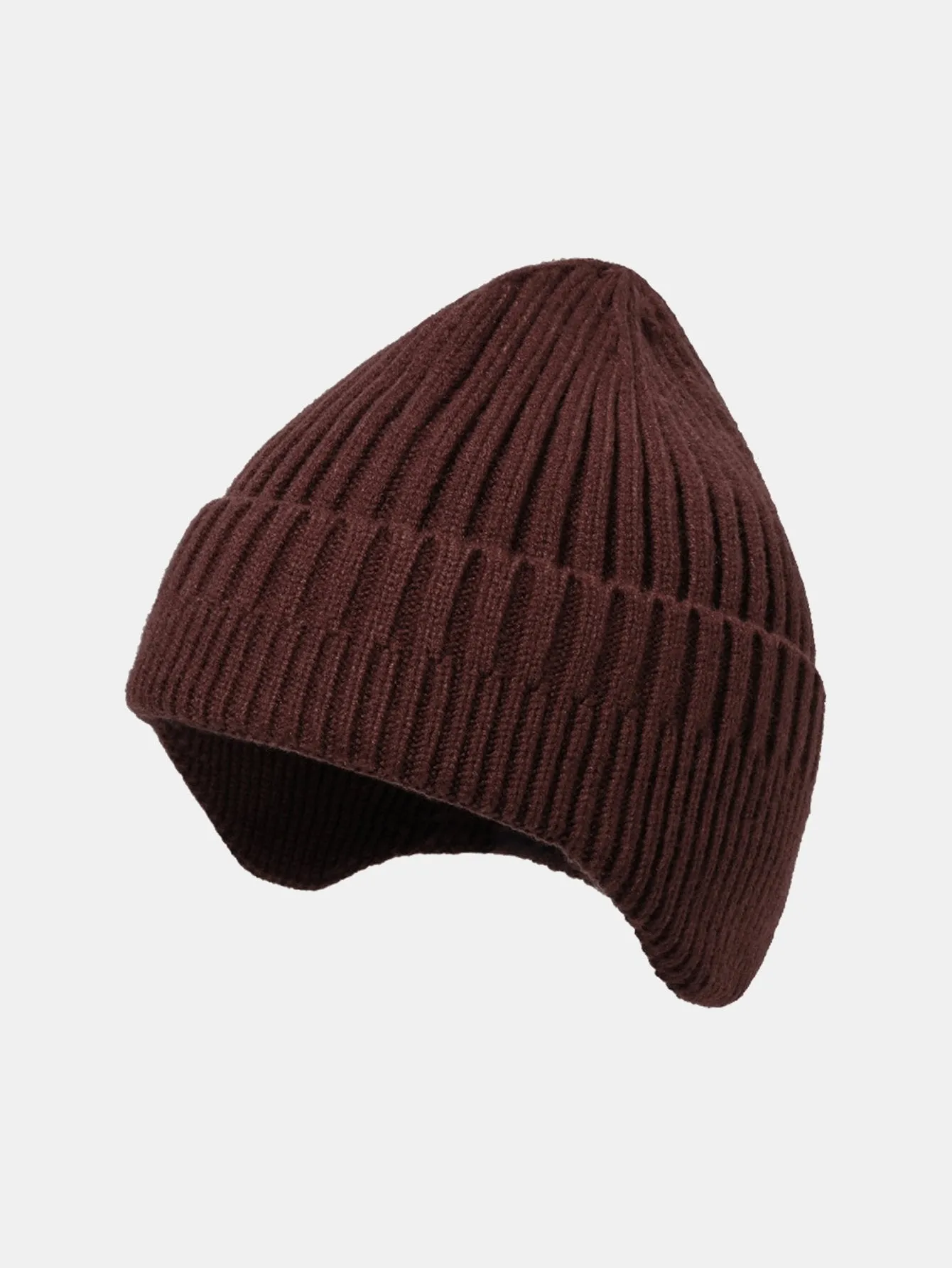 Solid Color Earflaps Warm Knit Beanie Hat sold by Hoooyi product image thumbnail 3