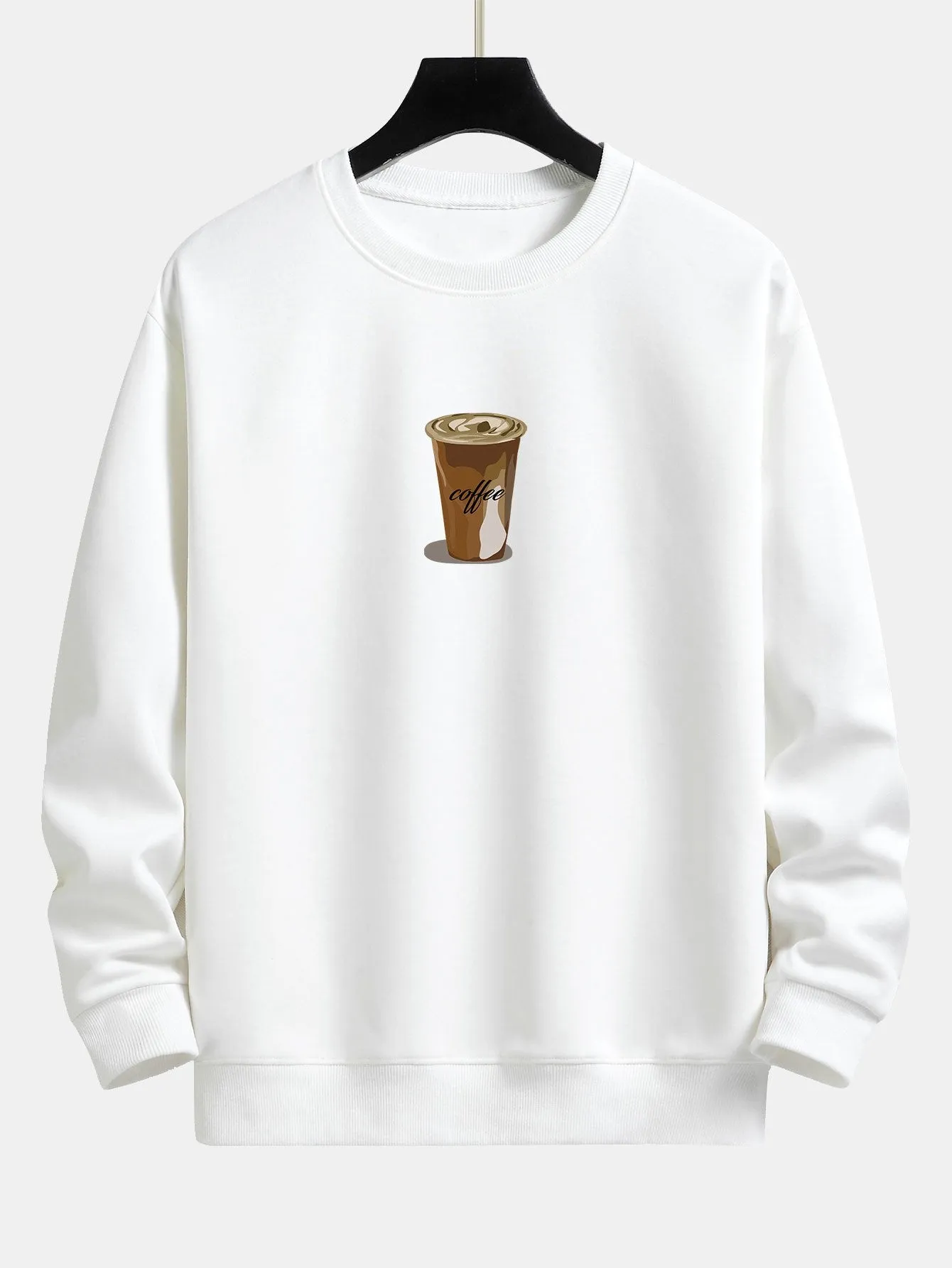 Coffee Print Relax Fit Sweatshirt sold by Hoooyi product image thumbnail 3