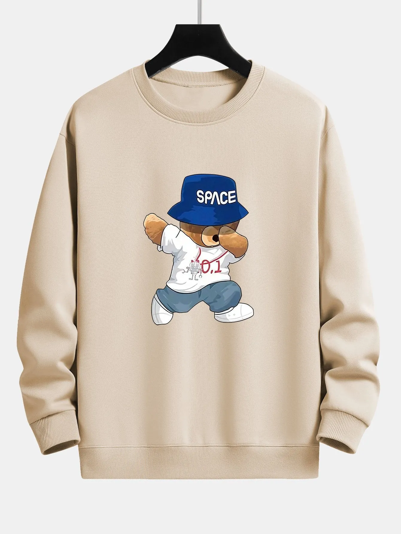 Bear With Hat Print Relax Fit Sweatshirt sold by Hoooyi product image thumbnail 4