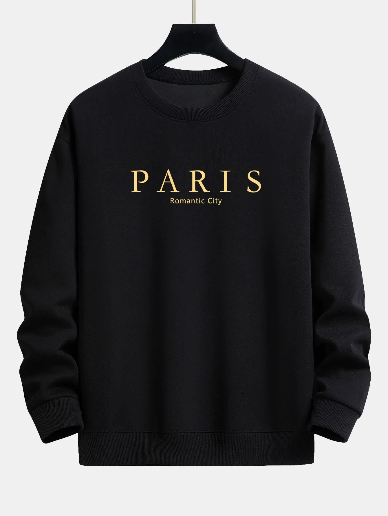Paris Slogan Print Relax Fit Sweatshirt & Straight Leg Corduroy Pants sold by Hoooyi product image thumbnail 5