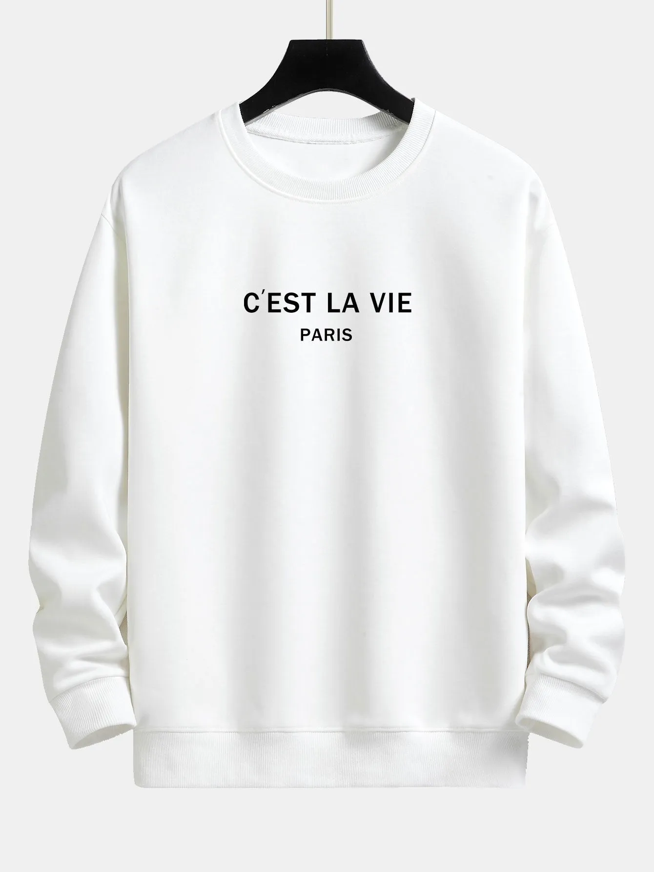 Paris Print Relax Fit Sweatshirt & Drawstring Corduroy Cargo Jogger Pants sold by Hoooyi product image thumbnail 4