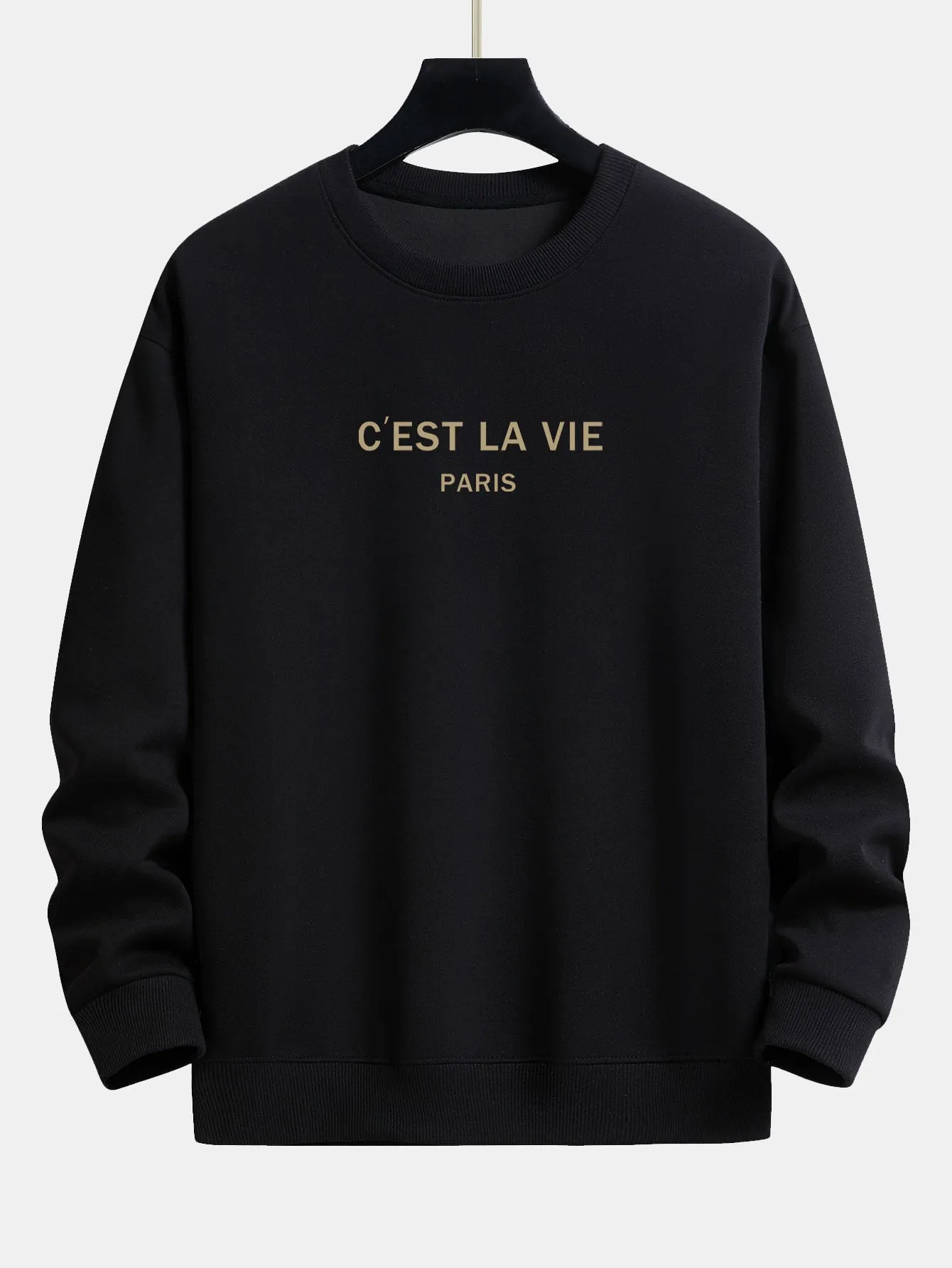 Paris Print Relax Fit Sweatshirt & Drawstring Corduroy Cargo Jogger Pants sold by Hoooyi product image thumbnail 5