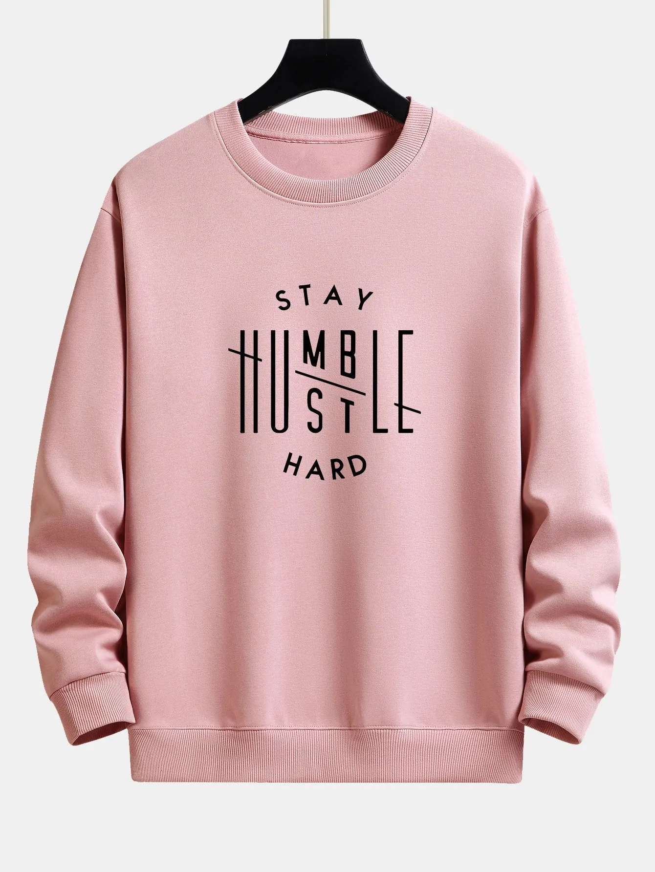 Stay Humble Hustle Hard Print Relax Fit Sweatshirt sold by Hoooyi product image thumbnail 3