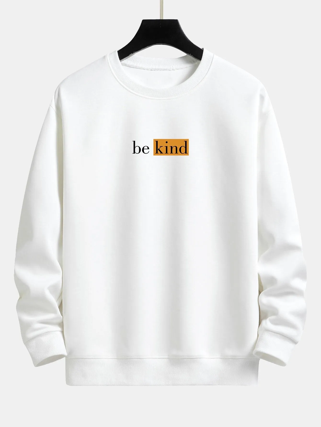 Be Kind Print Relax Fit Sweatshirt sold by Hoooyi