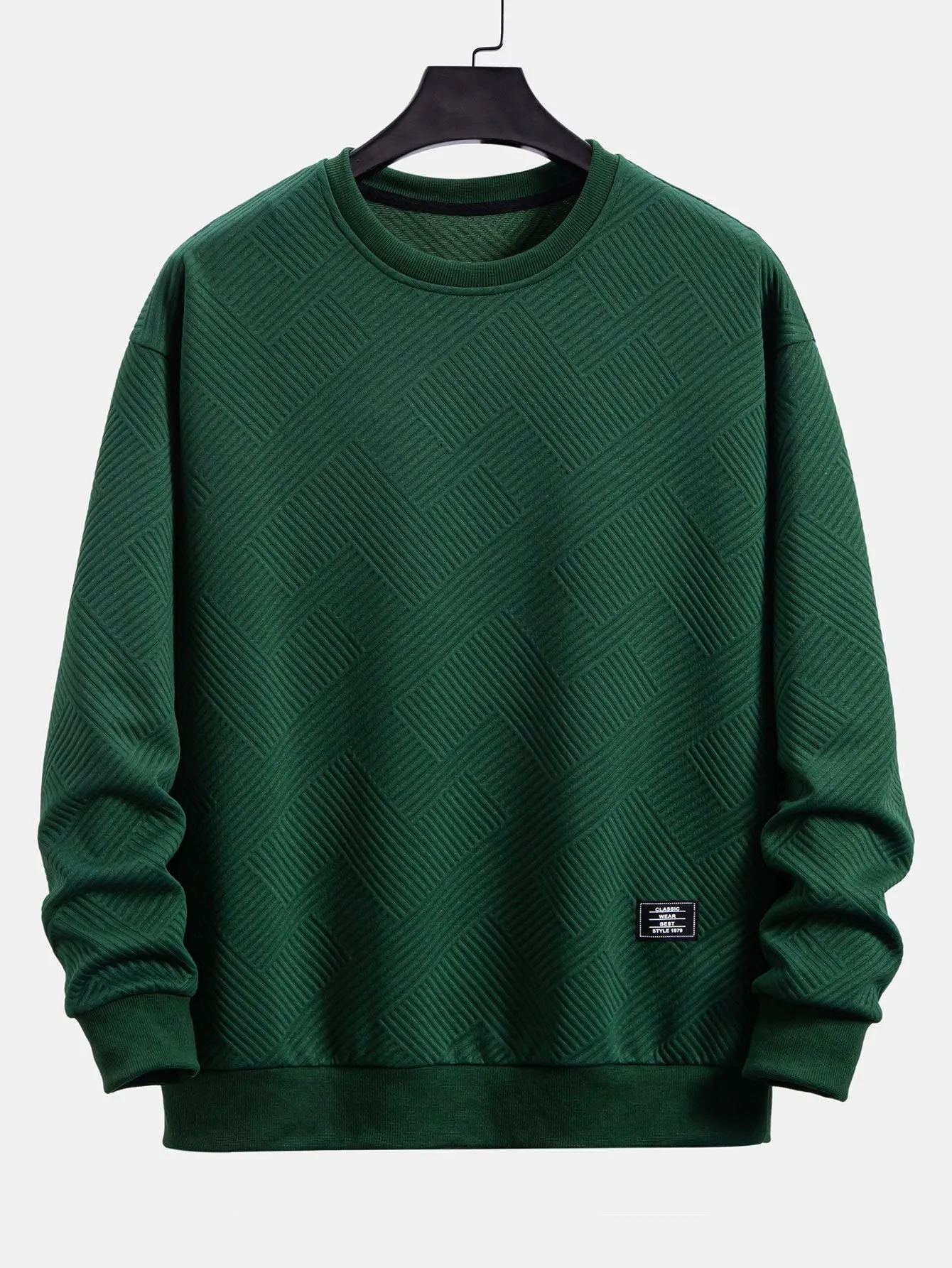 Relax Fit Geometric Striped Sweatshirt & Drawstring Corduroy Cargo Jogger Pants sold by Hoooyi product image thumbnail 4