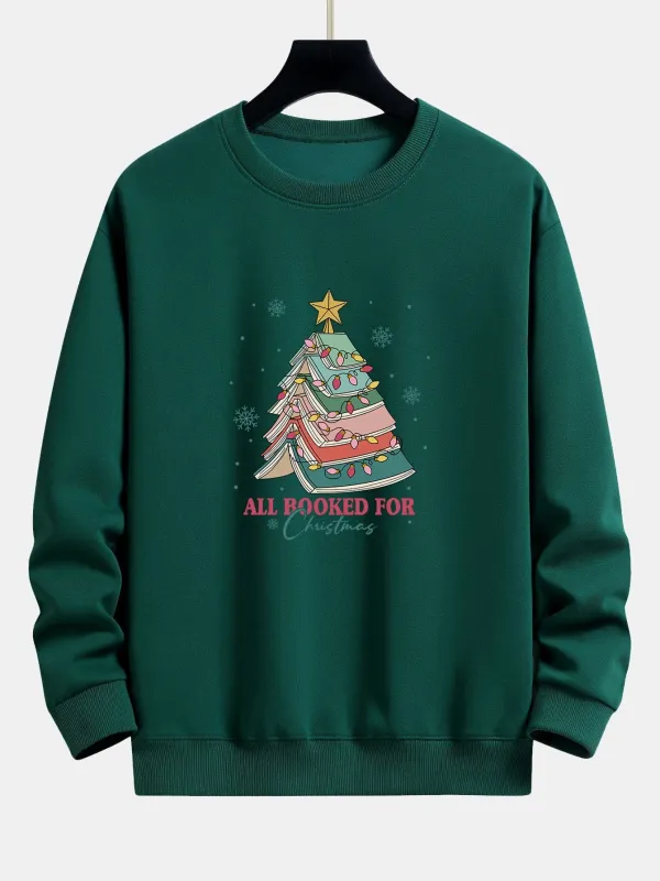 Christmas Tree Slogan Print Relax Fit Sweatshirt made by Hoooyi