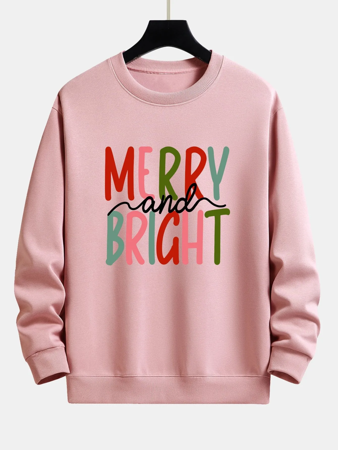 Merry And Bright Print Relax Fit Sweatshirt sold by Hoooyi product image thumbnail 5