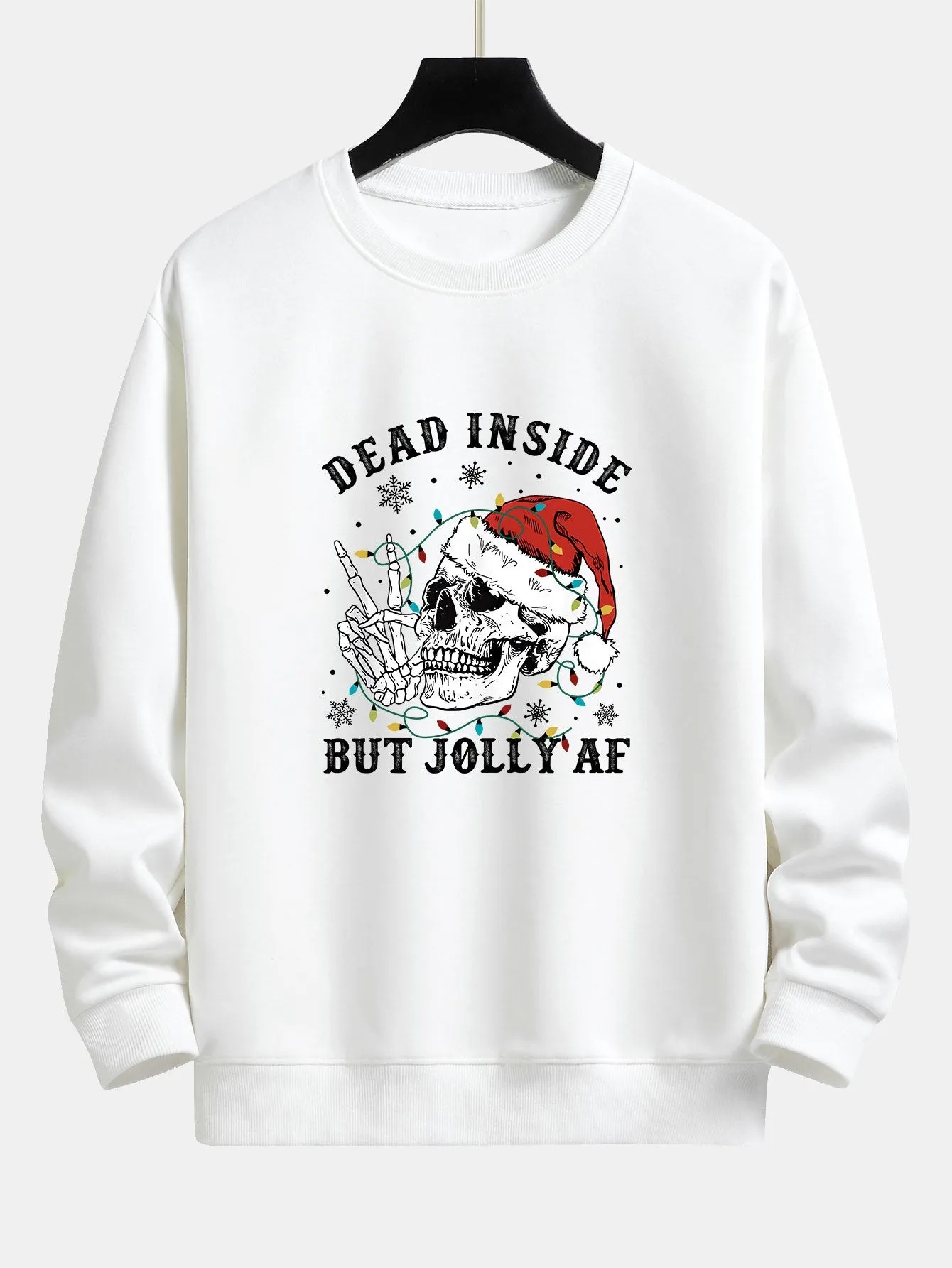 Christmas Skeleton Print Relax Fit Sweatshirt sold by Hoooyi product image thumbnail 2