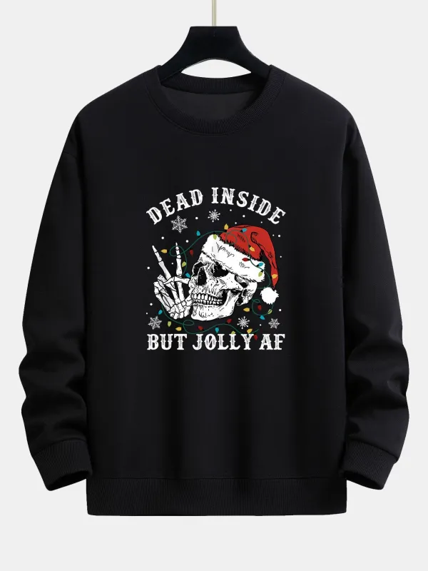 Christmas Skeleton Print Relax Fit Sweatshirt sold by Hoooyi