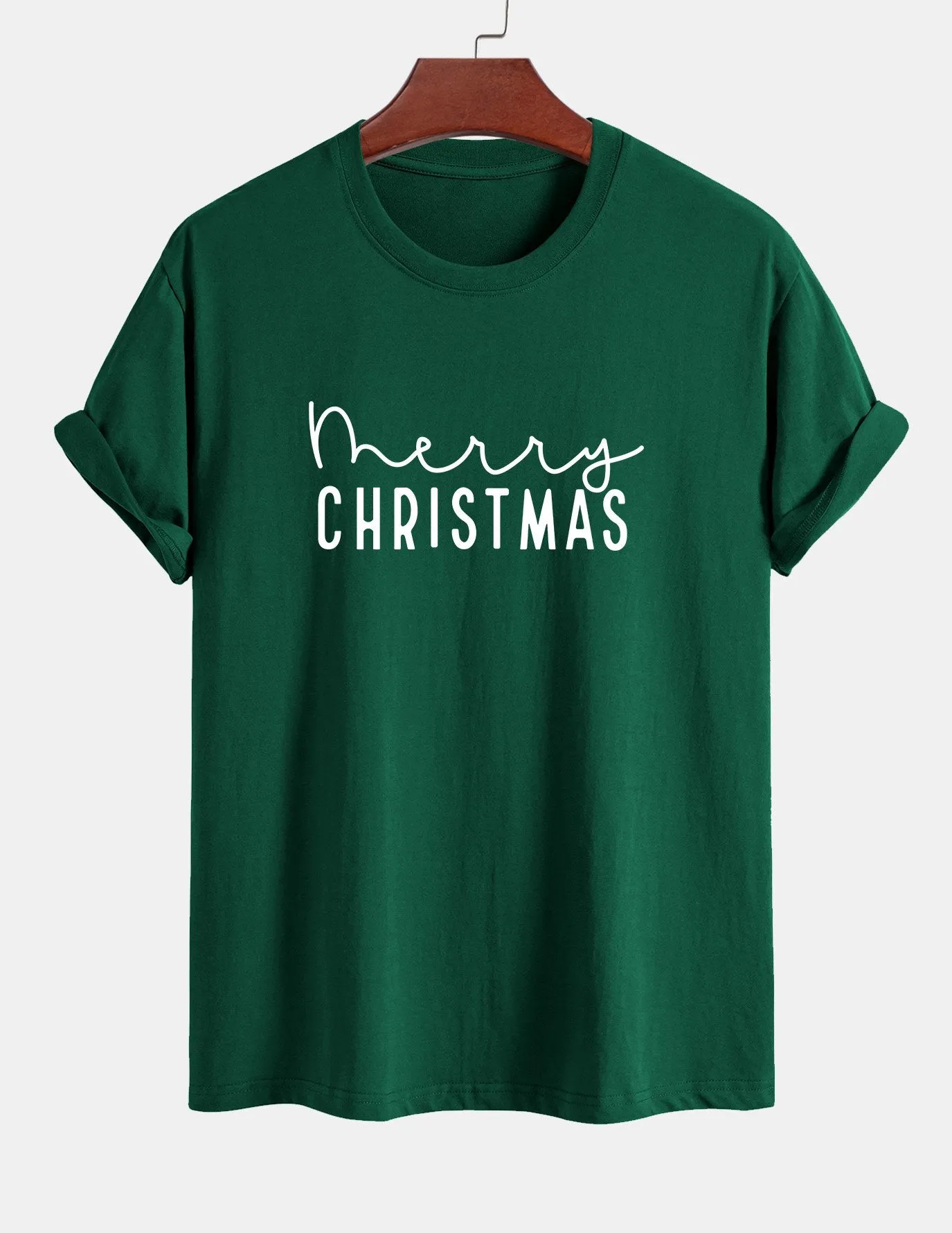 Regular Fit Christmas Print Cotton T-Shirt sold by Hoooyi product image thumbnail 2