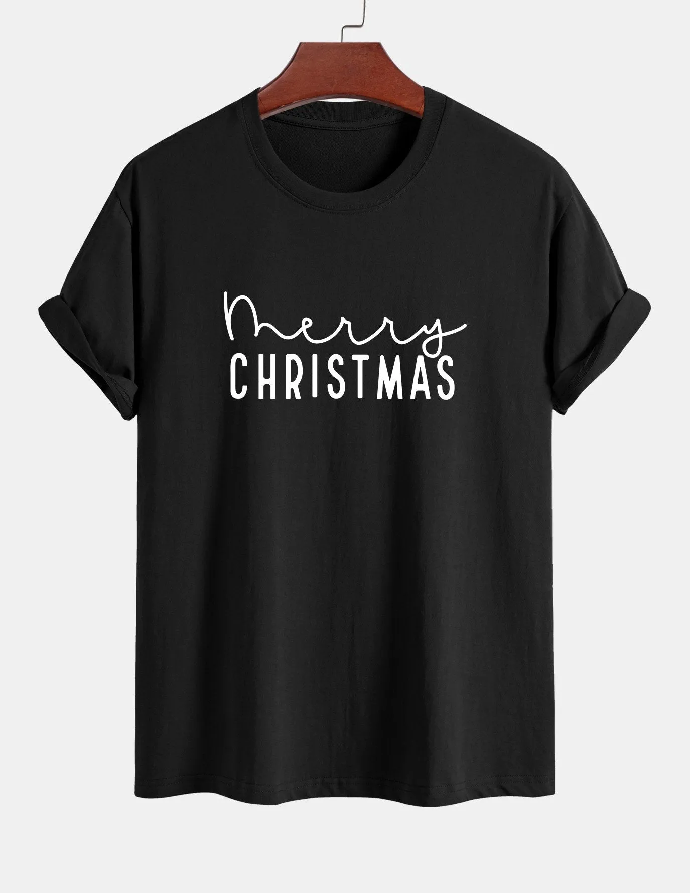 Regular Fit Christmas Print Cotton T-Shirt sold by Hoooyi product image thumbnail 4