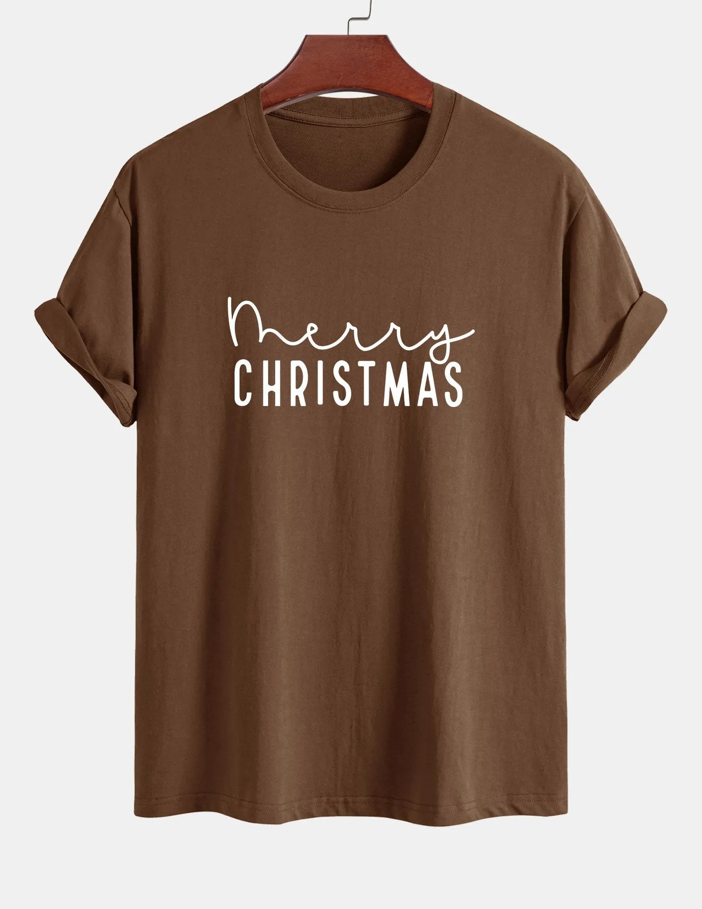 Regular Fit Christmas Print Cotton T-Shirt sold by Hoooyi product image thumbnail 5