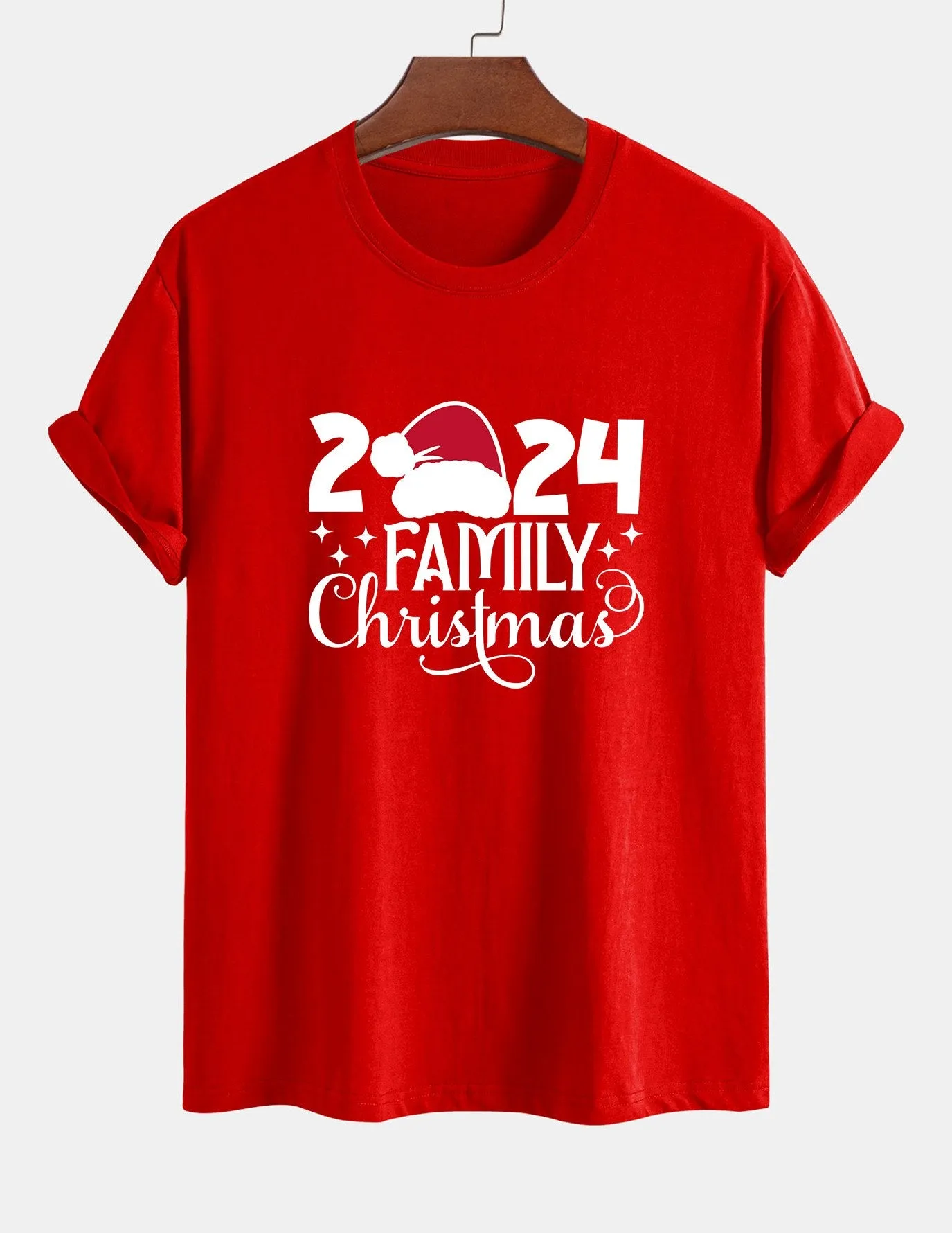 Regular Fit Family Christmas 2024 Print Cotton T-Shirt sold by Hoooyi product image thumbnail 3
