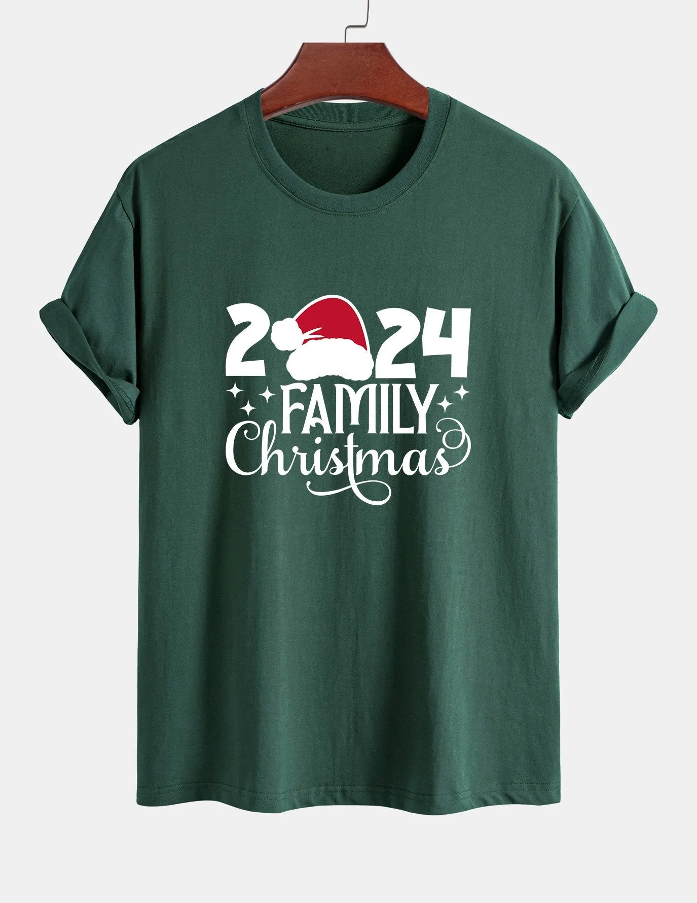 Regular Fit Family Christmas 2024 Print Cotton T-Shirt sold by Hoooyi product image thumbnail 4