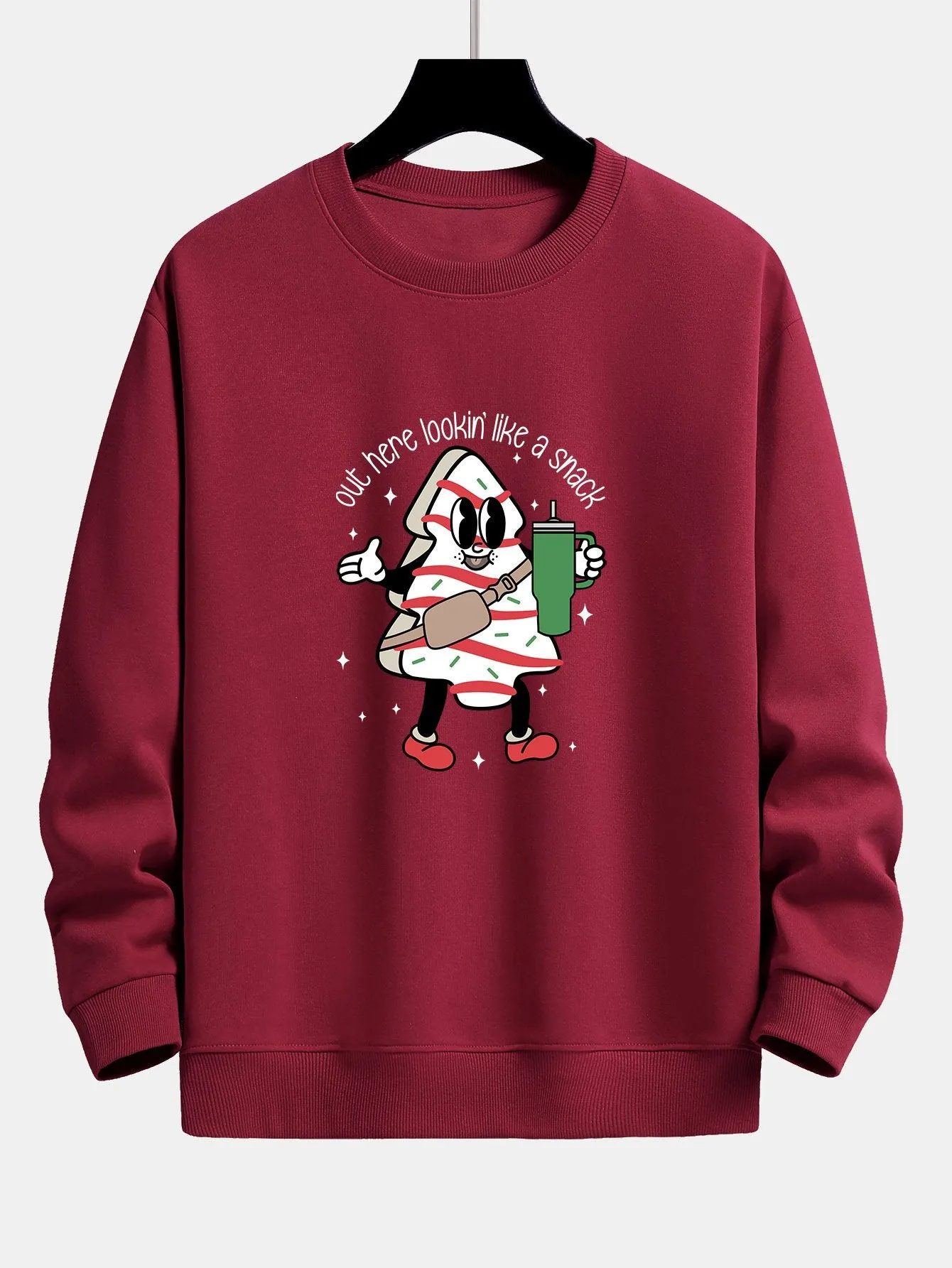 Christmas Cookie Man Print Relax Fit Sweatshirt sold by Hoooyi product image thumbnail 5