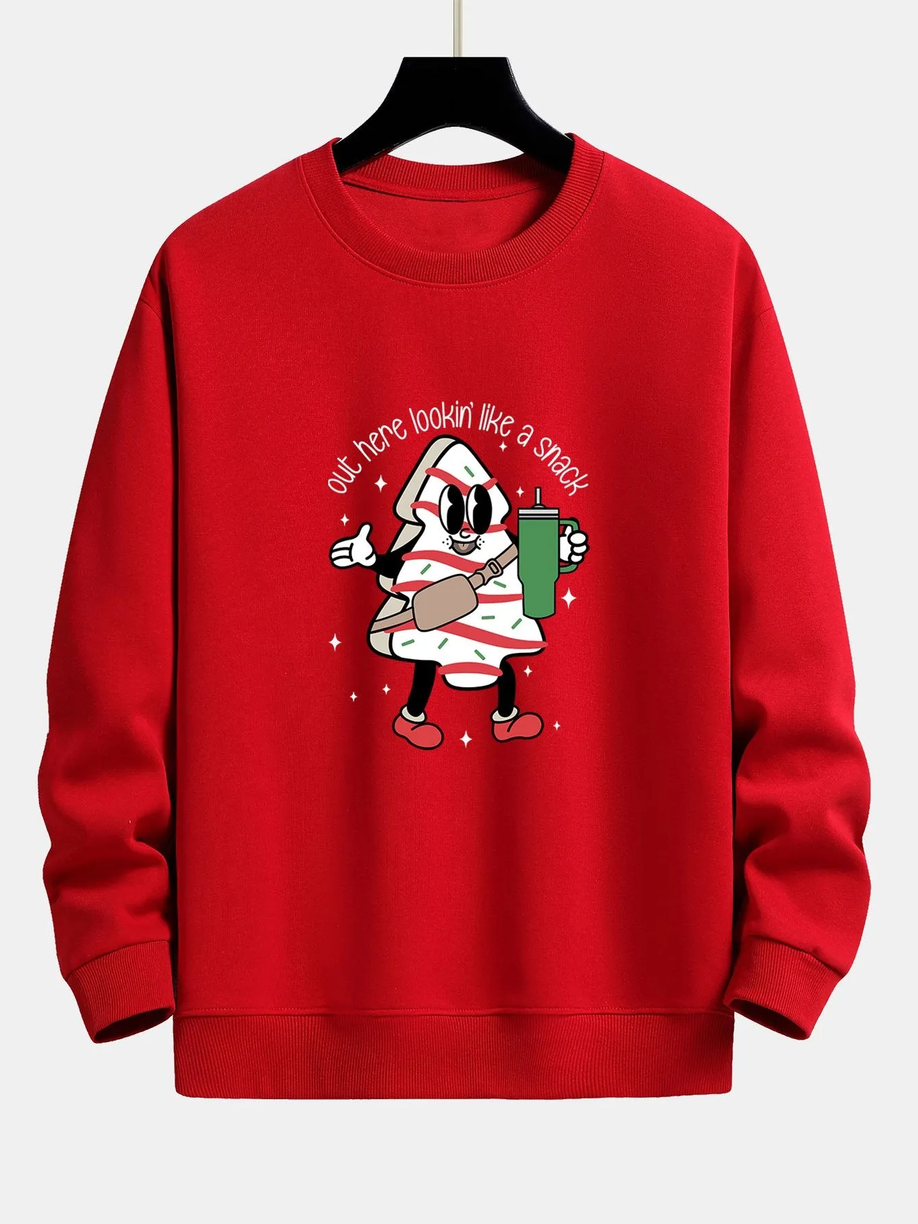 Christmas Cookie Man Print Relax Fit Sweatshirt sold by Hoooyi product image thumbnail 4