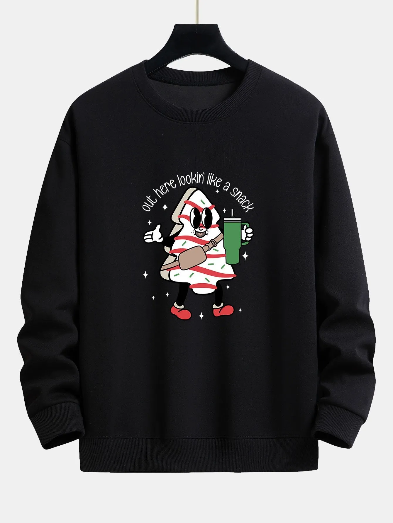 Christmas Cookie Man Print Relax Fit Sweatshirt sold by Hoooyi product image thumbnail 3