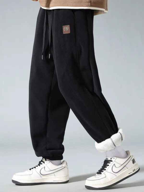 Teddy Lined Polar Fleece Jogging Pants made by Hoooyi