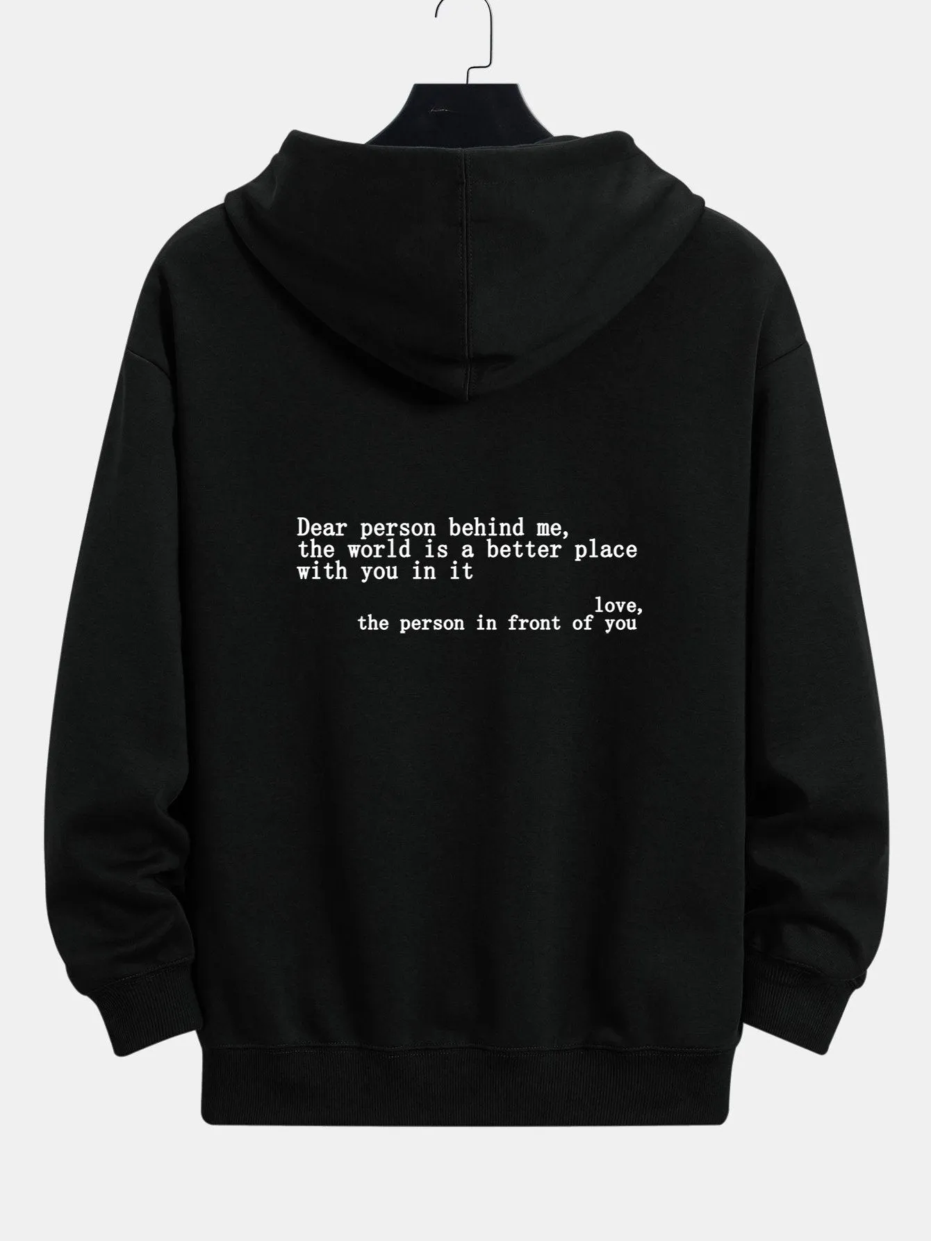 Slogan Print Relax Fit Hoodie sold by Hoooyi product image thumbnail 2