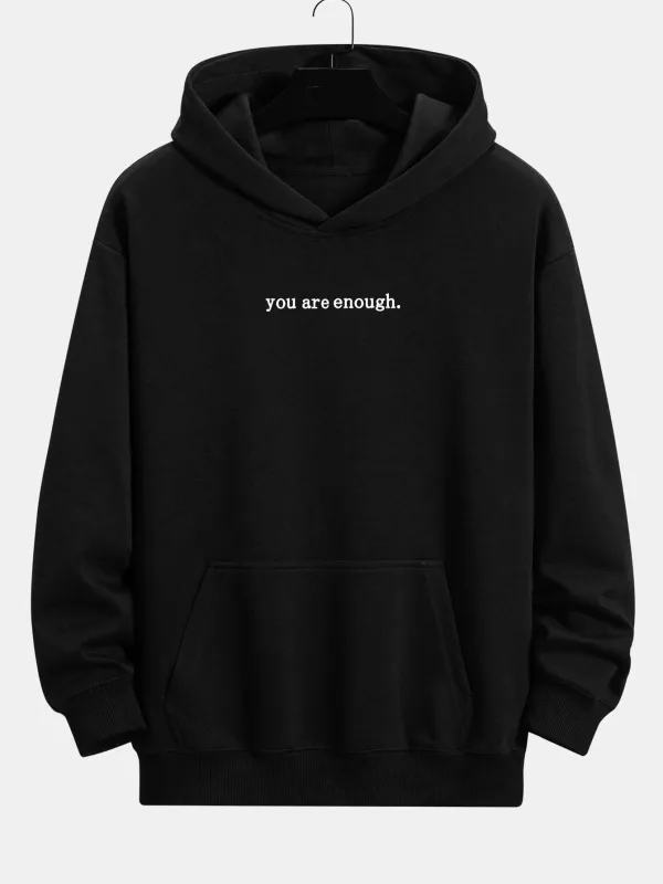 Slogan Print Relax Fit Hoodie made by Hoooyi