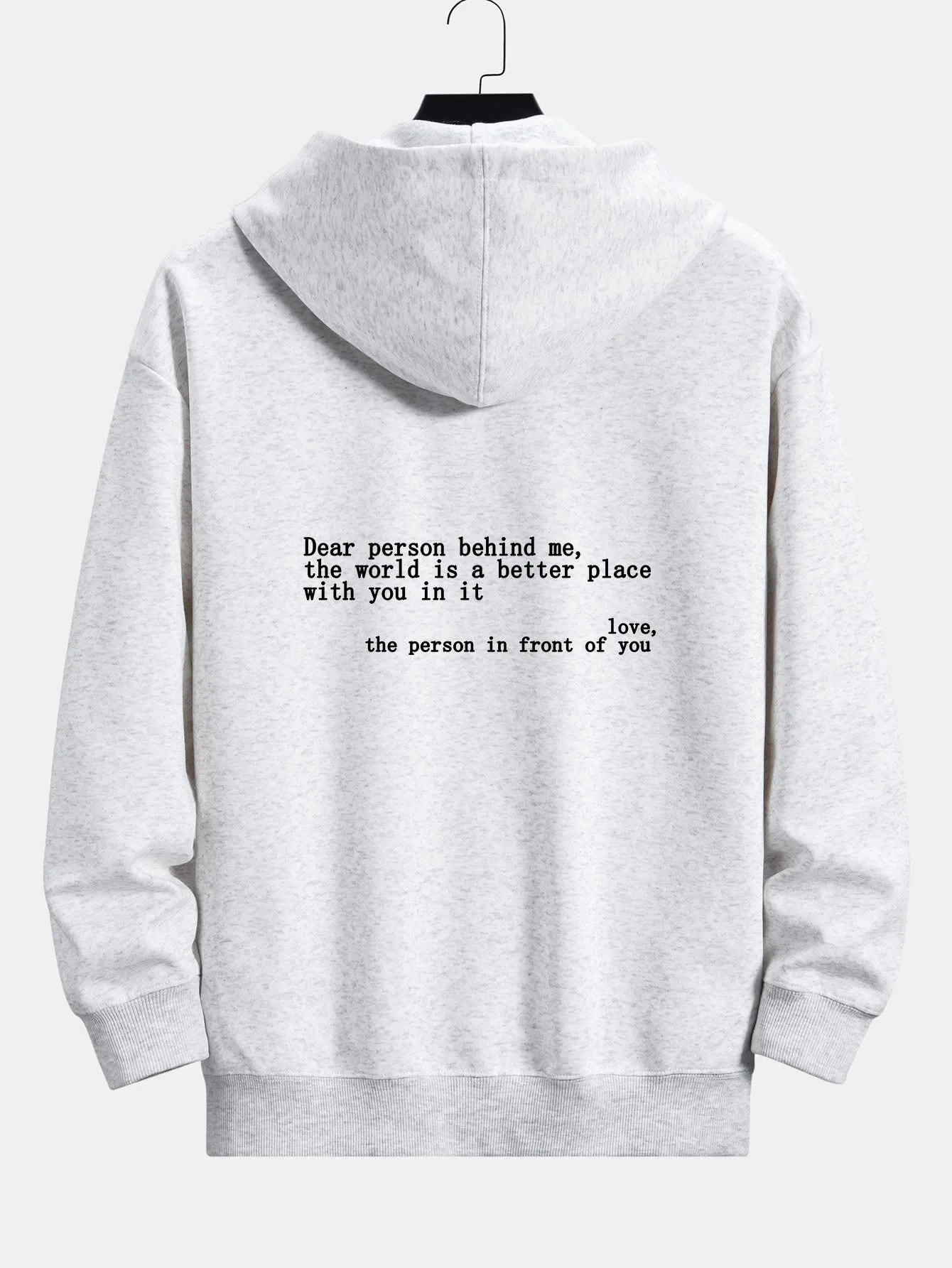 Slogan Print Relax Fit Hoodie sold by Hoooyi product image thumbnail 4